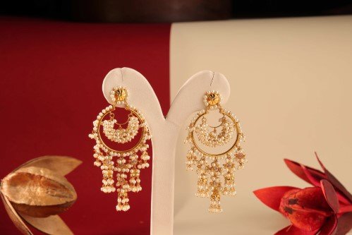 TC Gold chandbali earrings — Thrissur