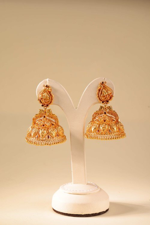 TC Gold jhumka earrings