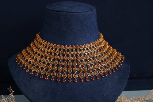 TC Gold broad bridal choker — Thrissur